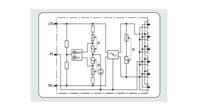 德國(guó)盾六位插座【光束防雷】